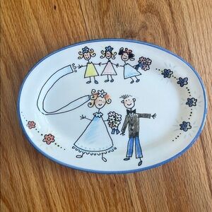 Whimsical Wedding Oval Plate